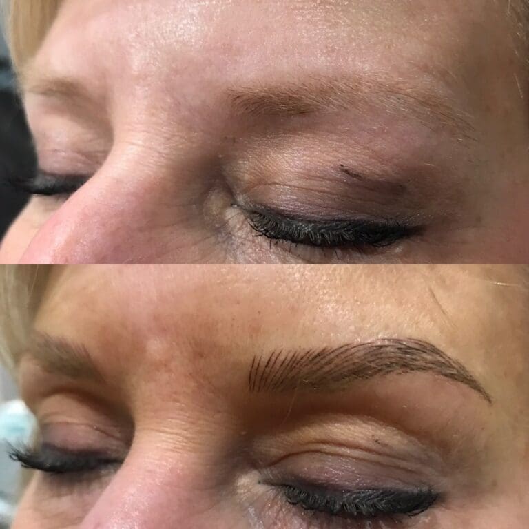 Blue Halo Med Spa - Eyebrow Microblading - Before and After