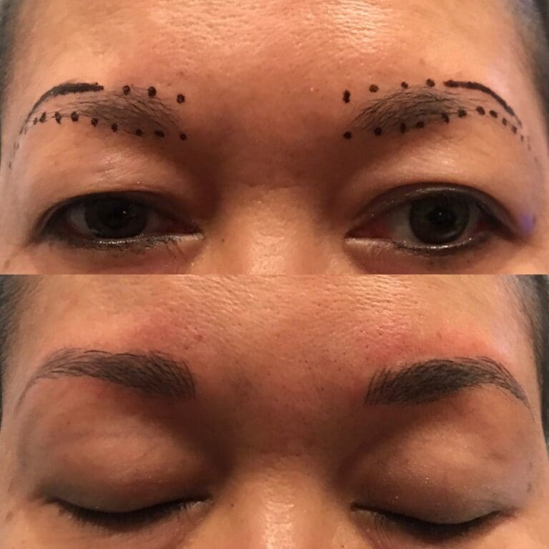 Blue Halo Med Spa - Eyebrow Microblading - Before and After